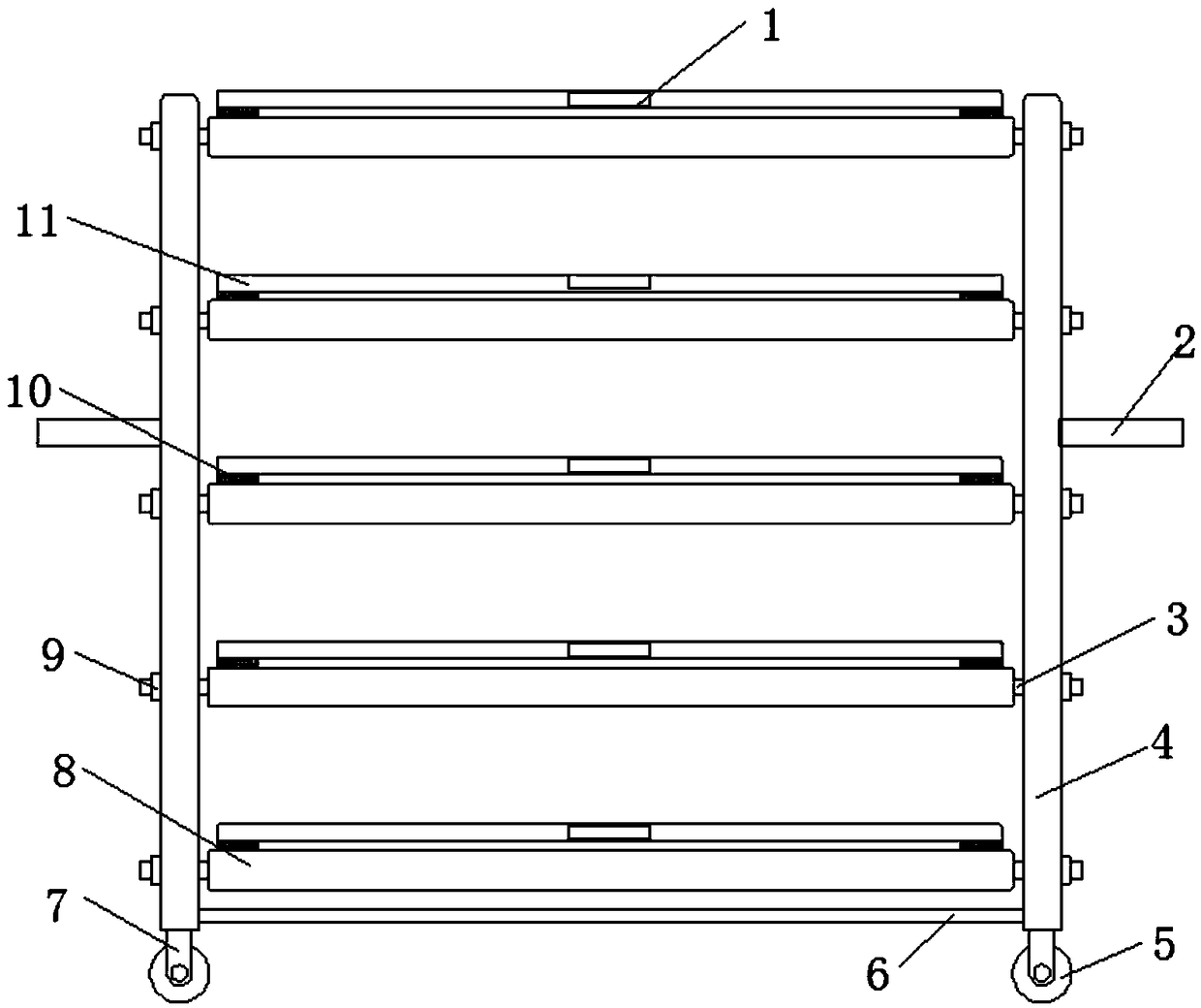 Airing frame for drying fruits and vegetables