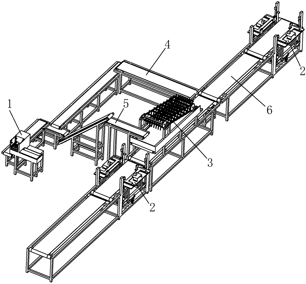 Automatic production line assembly for young silkworm feeding