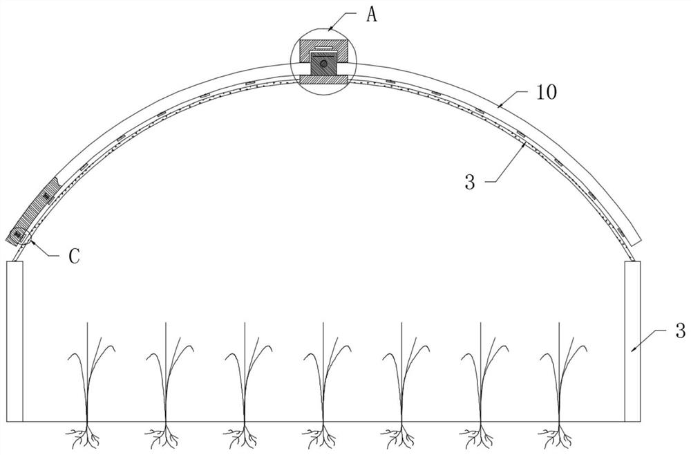 Agricultural planting greenhouse capable of automatically removing snow