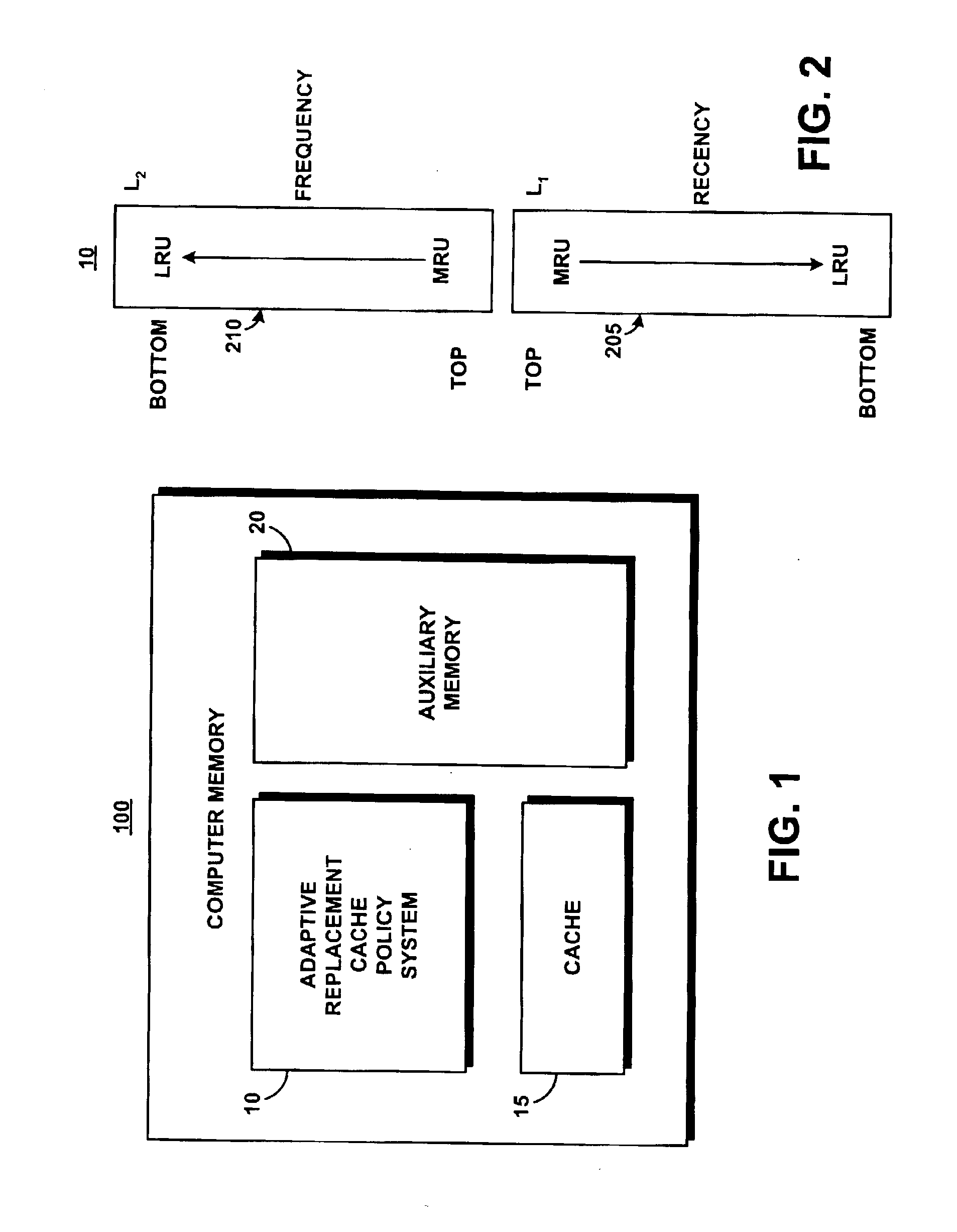 System and method for implementing an adaptive replacement cache policy