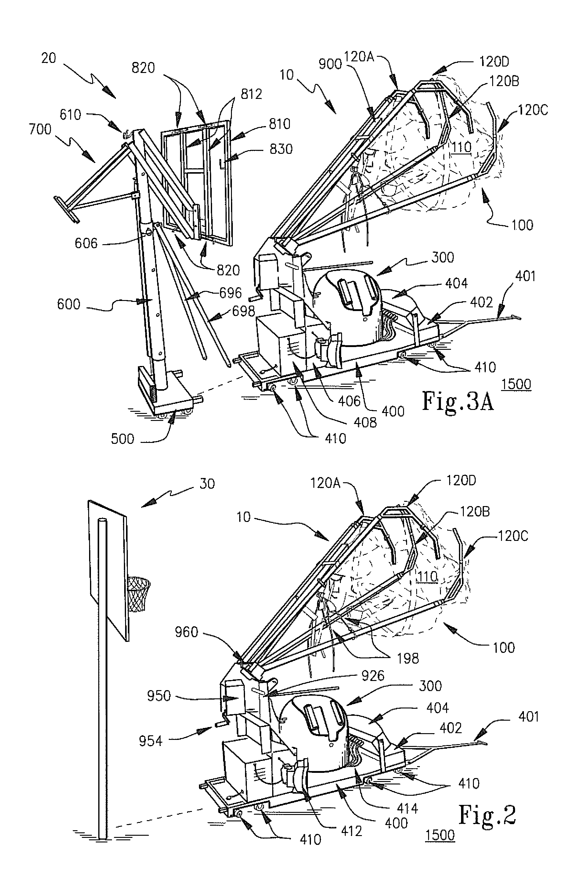 Return machine for spherical gameballs and transport apparatus incorporating the same