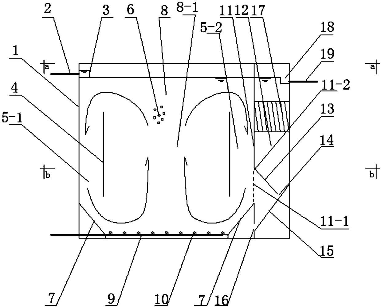 Biochemistry solid-liquid separation and purification integrated device of sewage moving bed