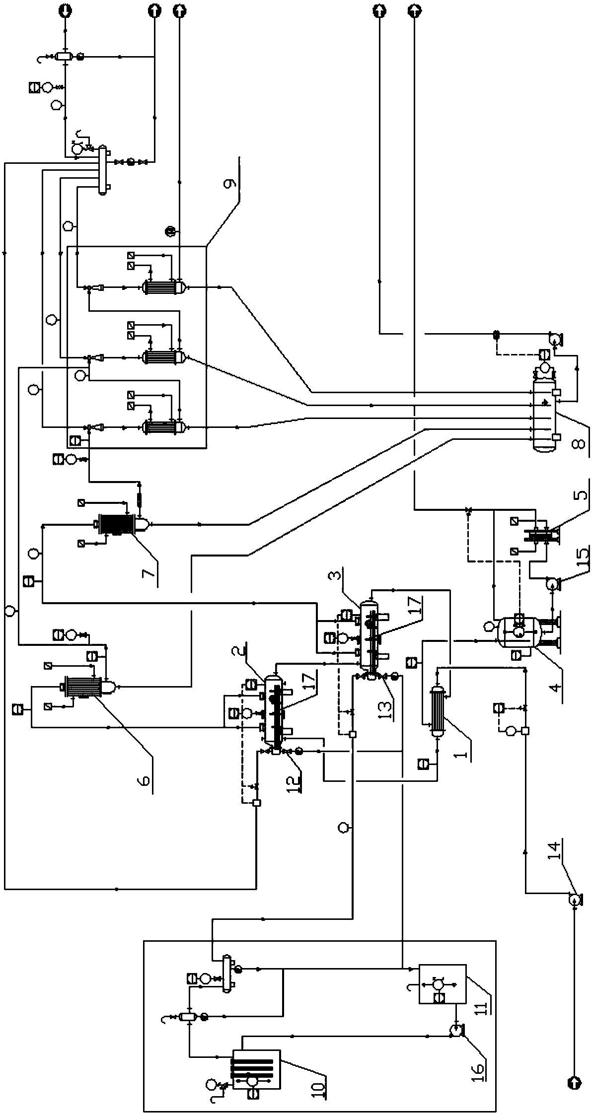 Dilute sulfuric acid vacuum concentration device and method