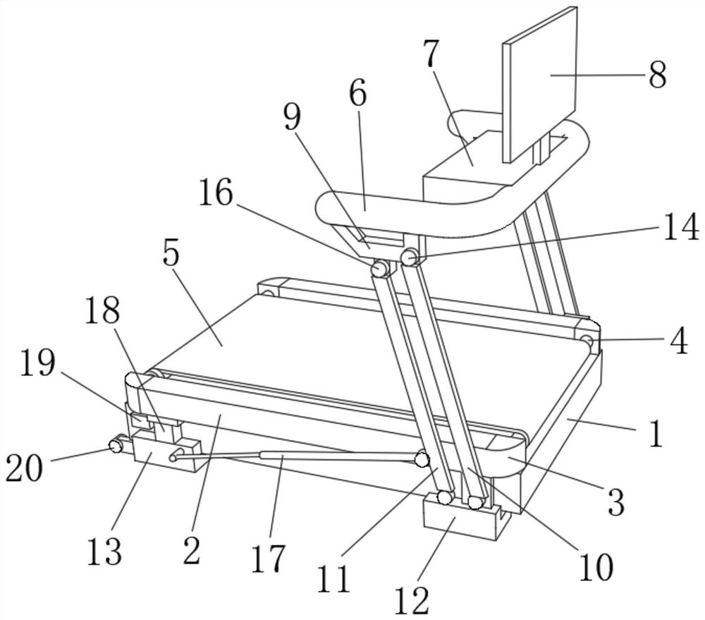 Height-adjustable treadmill adjusting mechanism