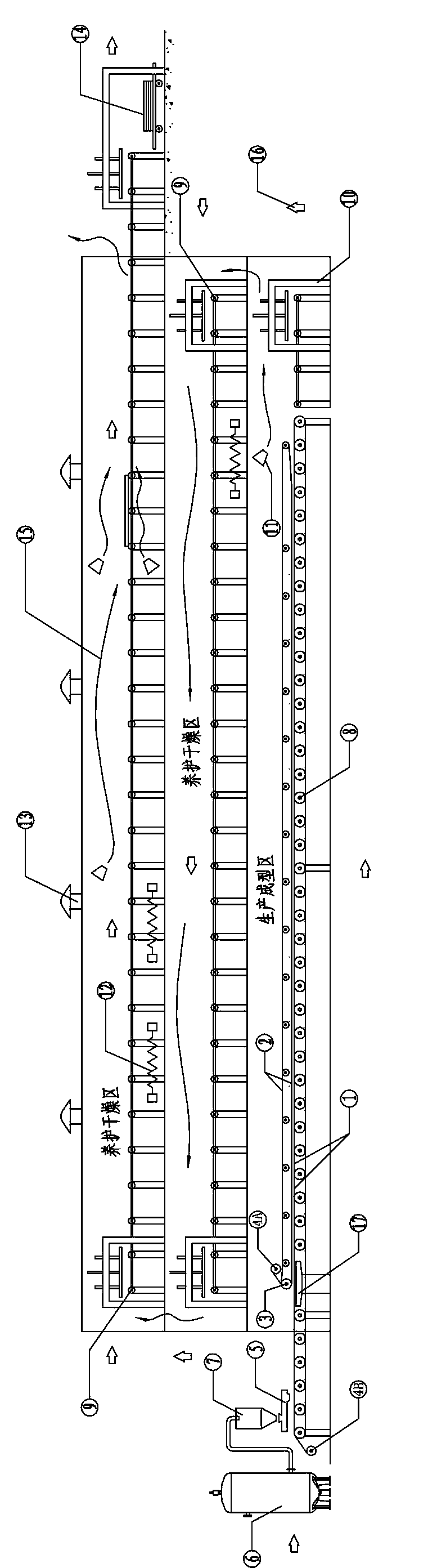 Production line and method for manufacturing building decorative sheet