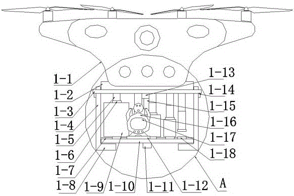 Unmanned aerial vehicle transport airborne robot cargo express delivery device and implementation method