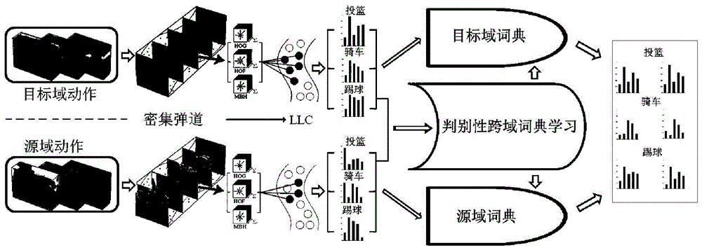 Human movement recognition method based on cross-domain dictionary learning