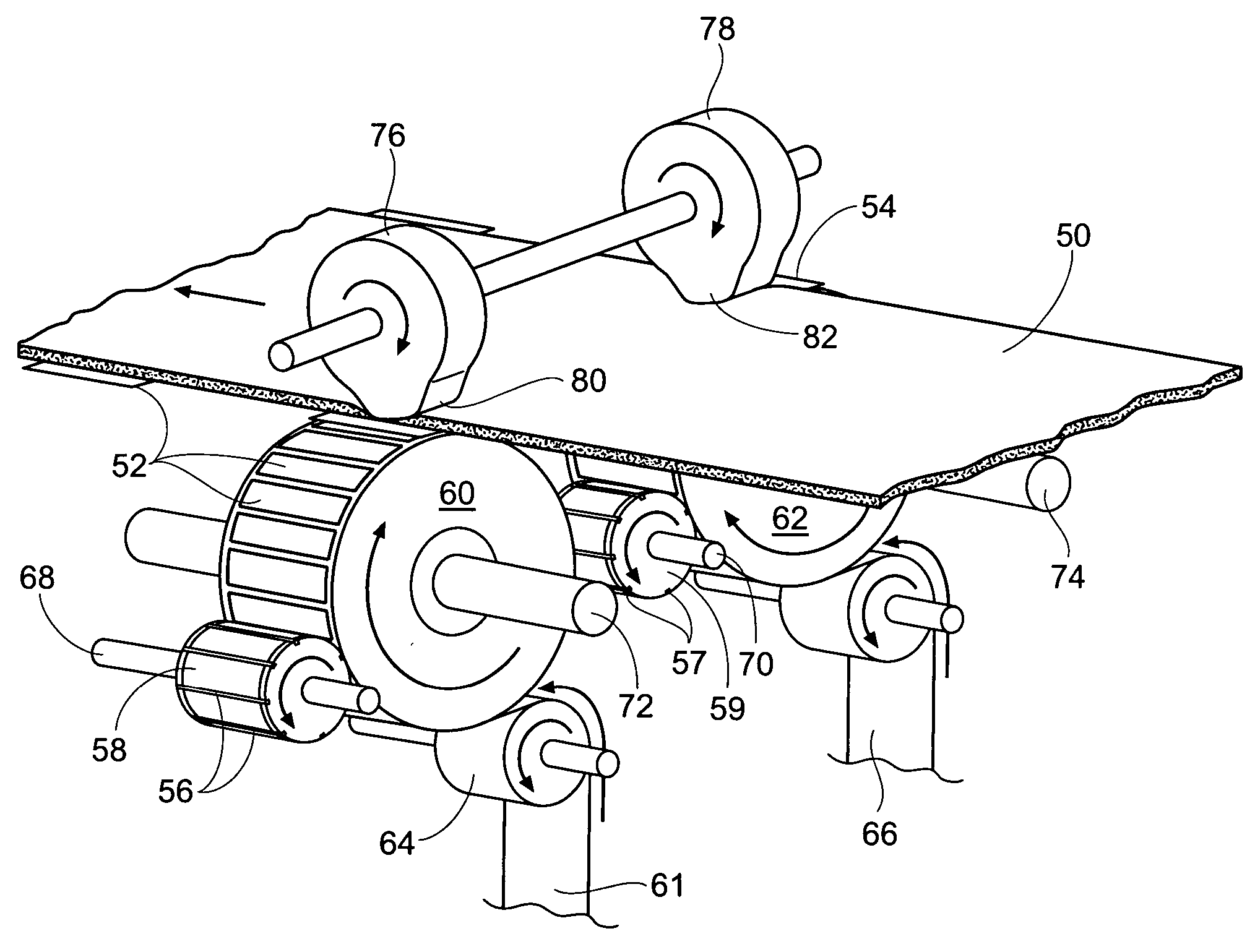 Transverse tape application method and apparatus