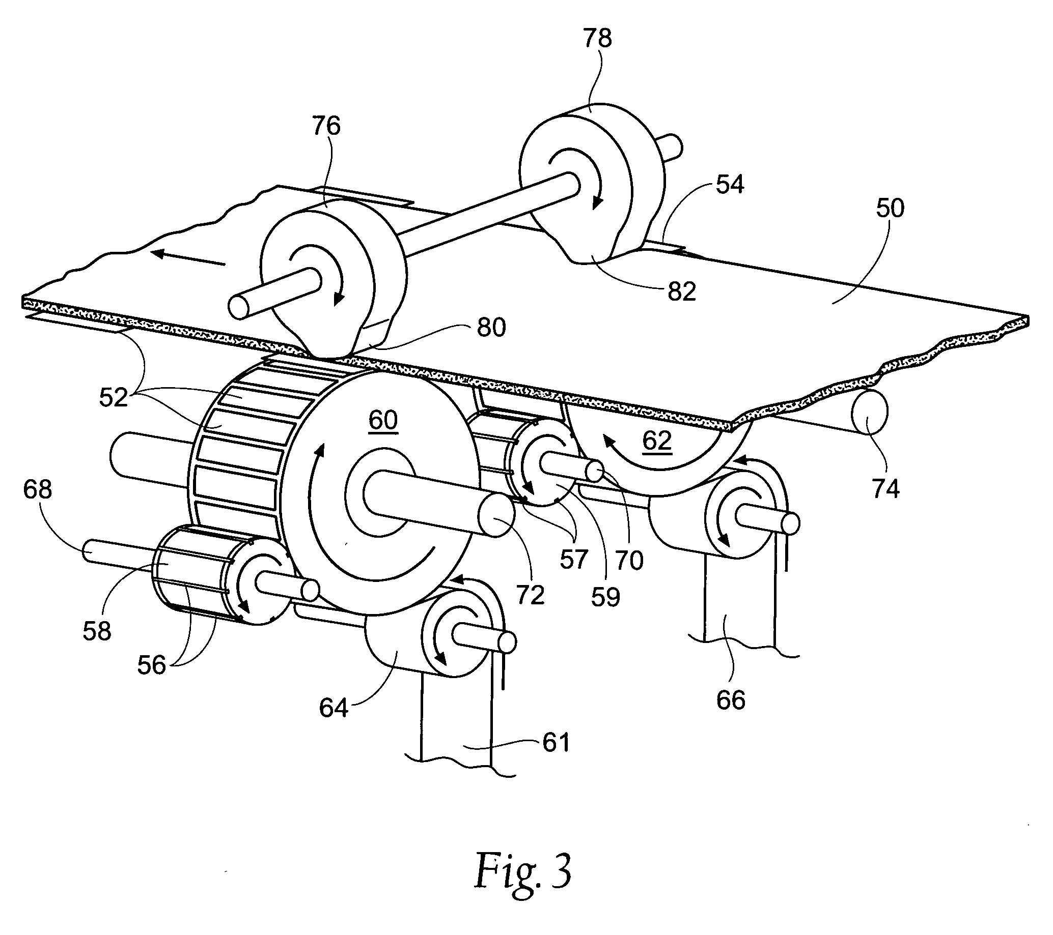 Transverse tape application method and apparatus