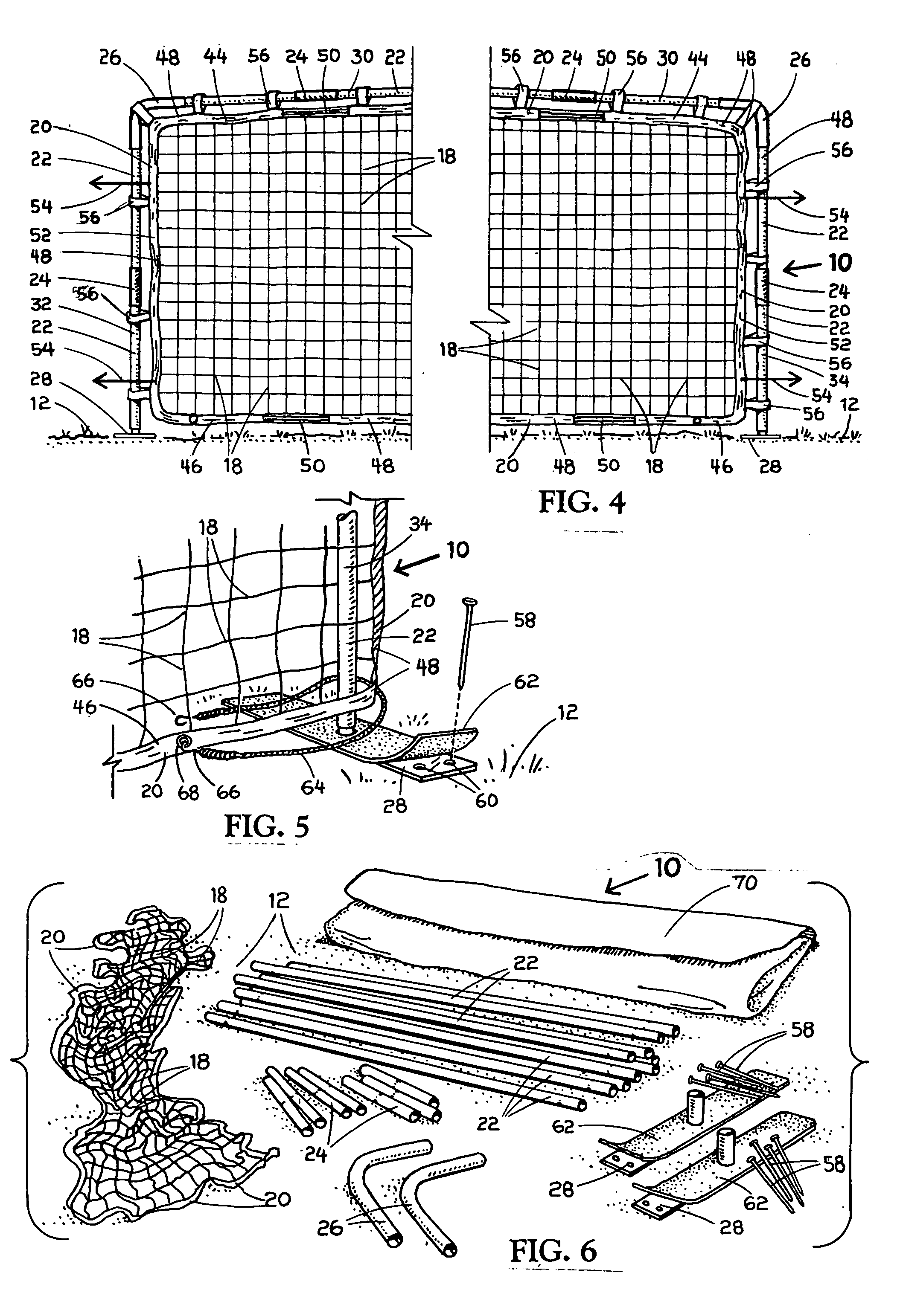 Portable flat-faced interactive training soccer goal