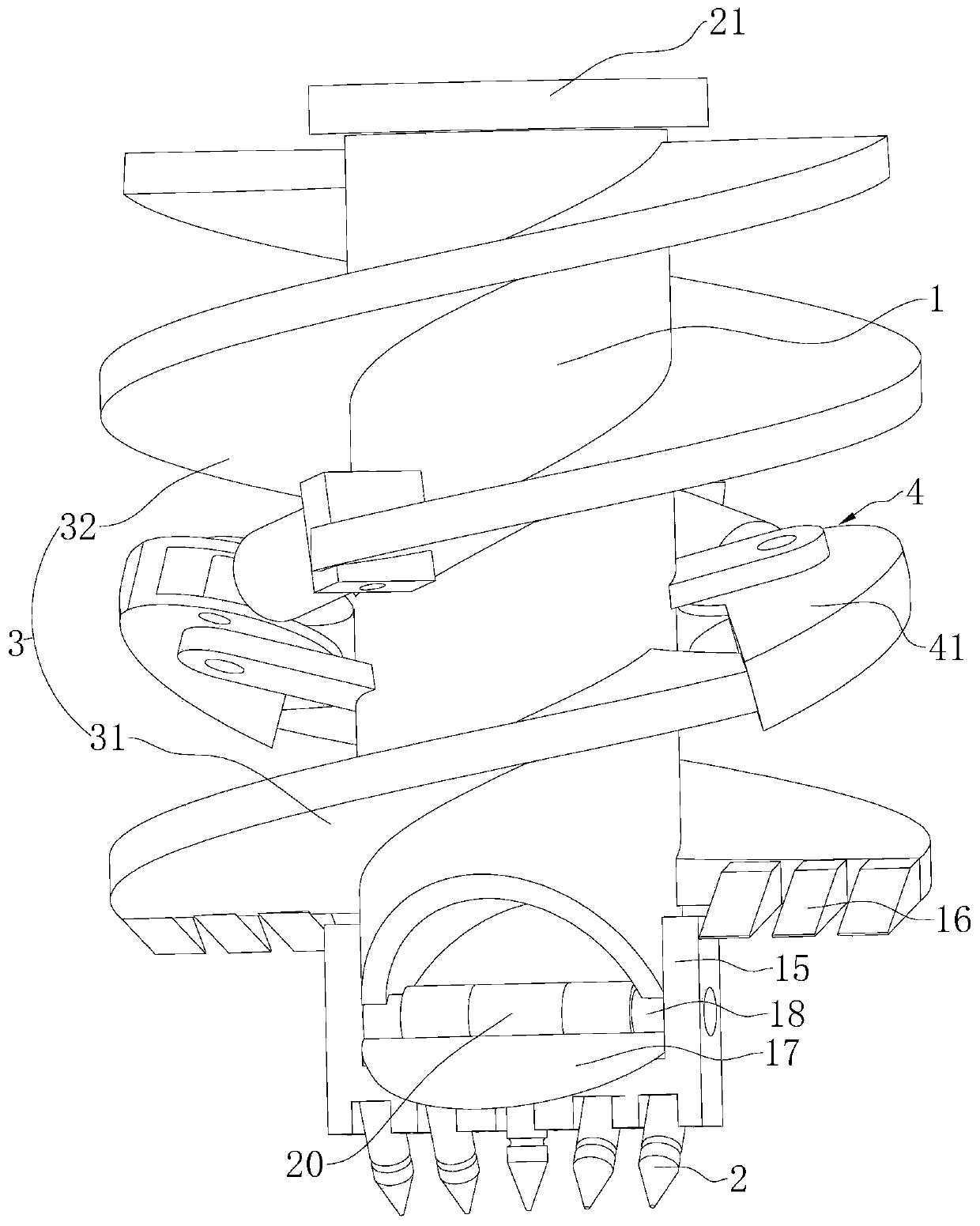 Construction method of long auger drilling guncreting expanded bore pile