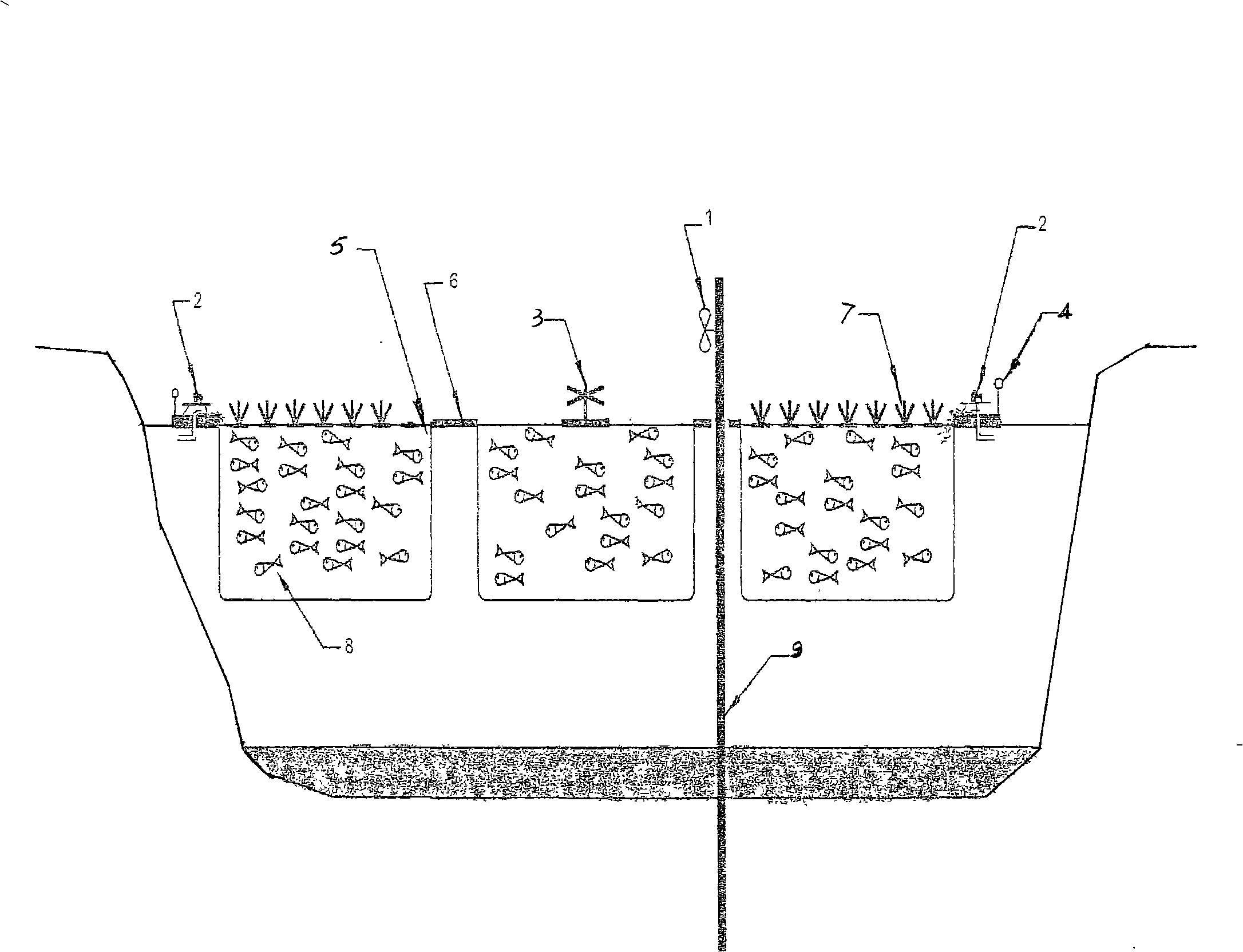 System and device for treating water pollution by biological cultivation