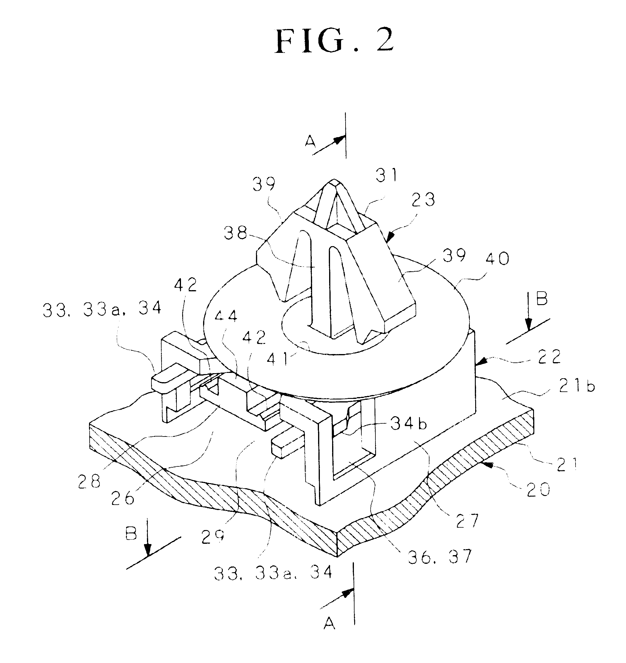 Automobile molding and fastener therefor