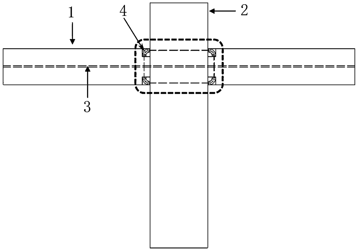 Prefabricated flexible concrete frame joint structure with added hidden dampers