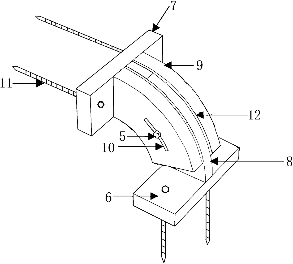 Prefabricated flexible concrete frame joint structure with added hidden dampers