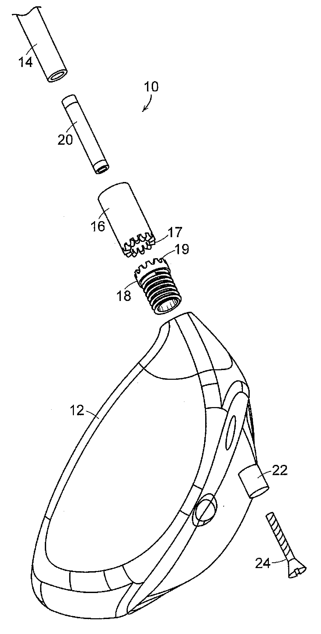 Two-part hosel connection system for golf clubs