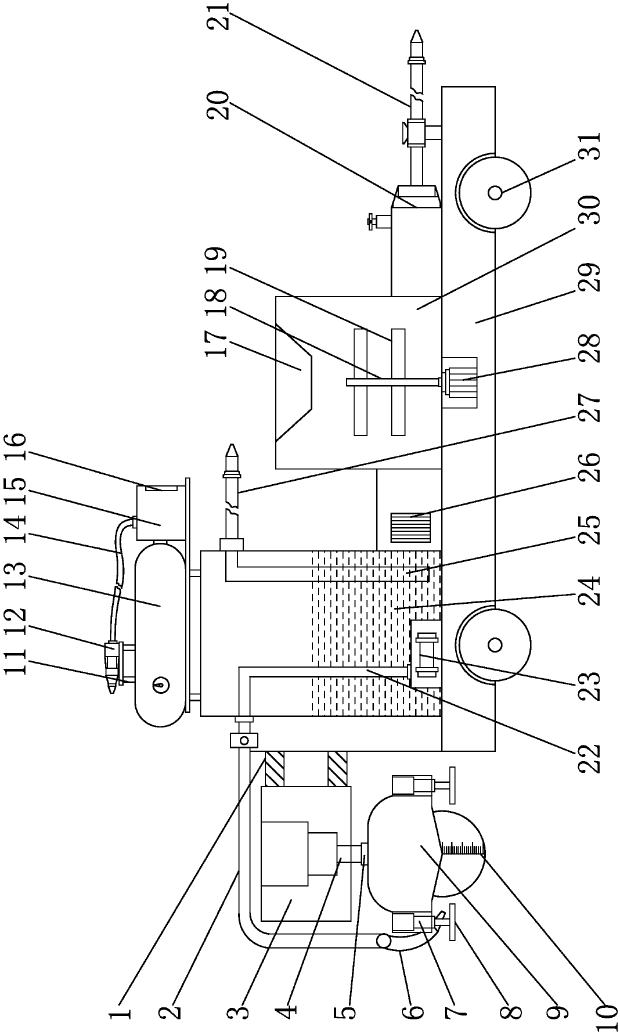 A joint cutting and filling machine for road construction