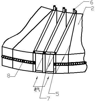 Variable intake vortex channel structural device