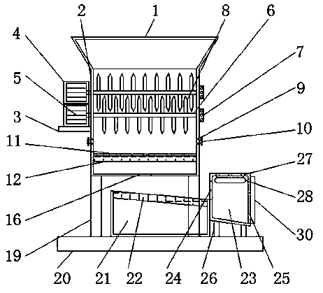 Recovery device facilitating crushing on plastic woven bags