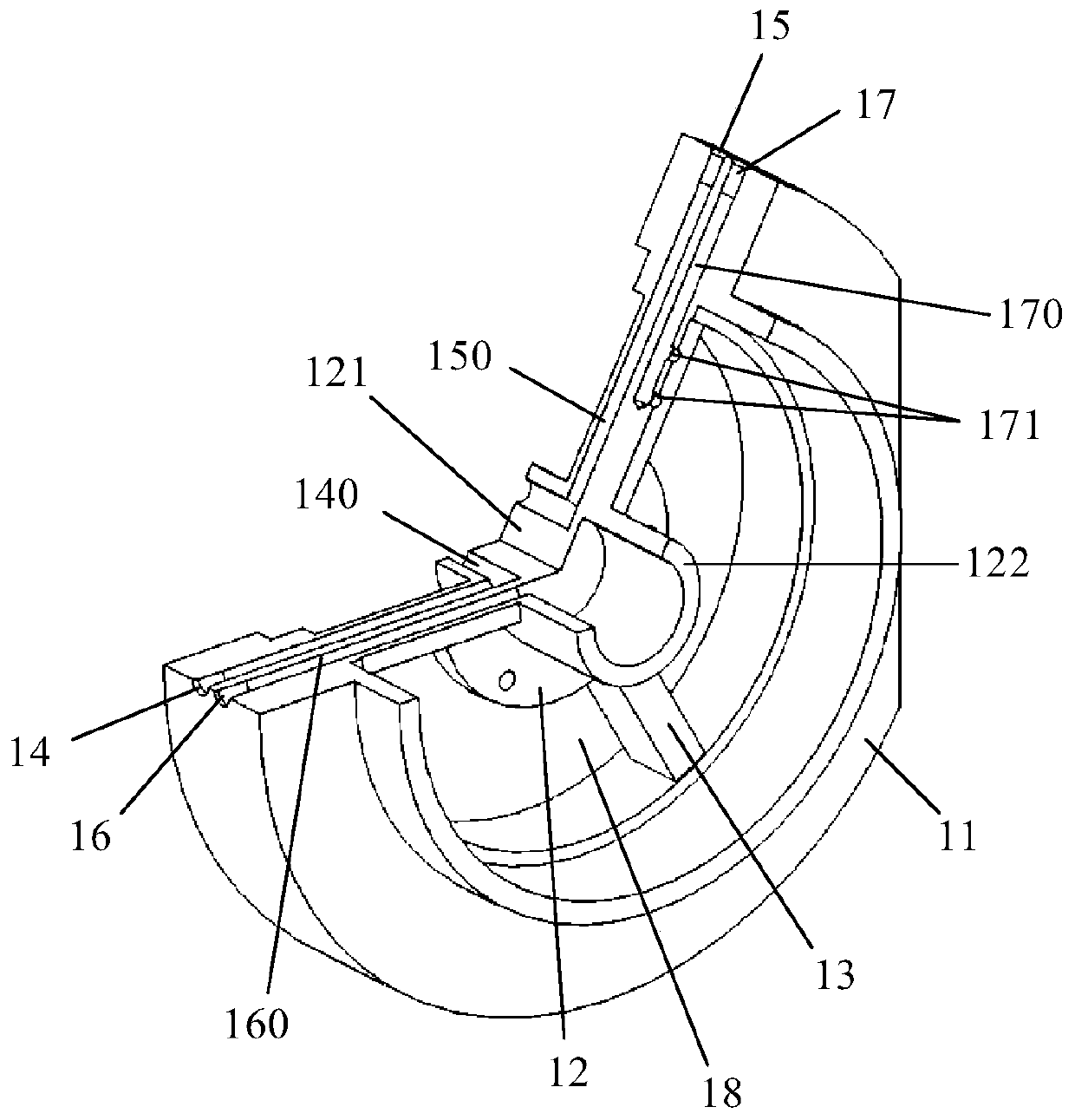 High-speed laser spraying device adopting coaxial powder feeding