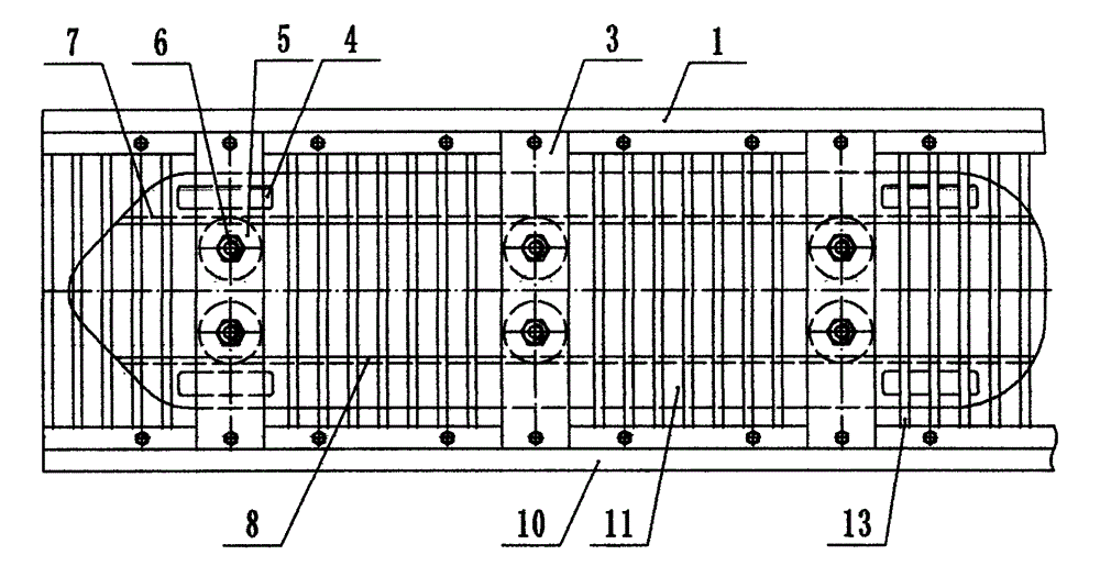 Reed door type shuttle rail pair