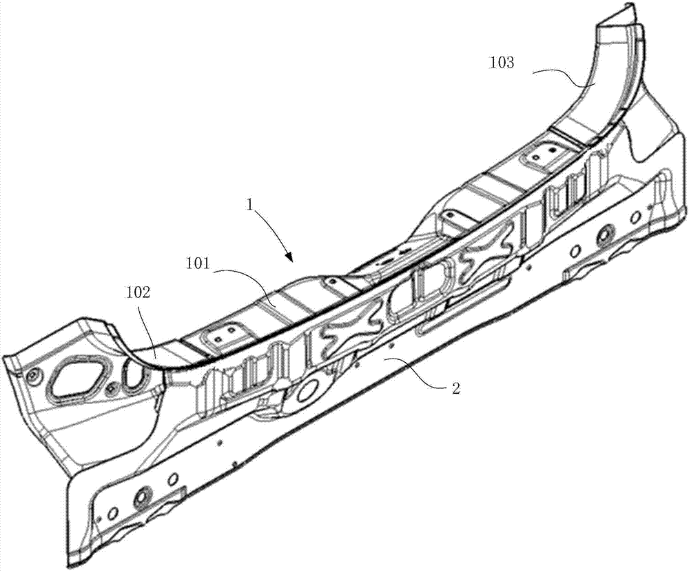 Automobile rear wall assembly