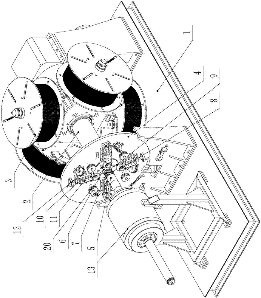 Forming device and method of mesh-shaped steel framework