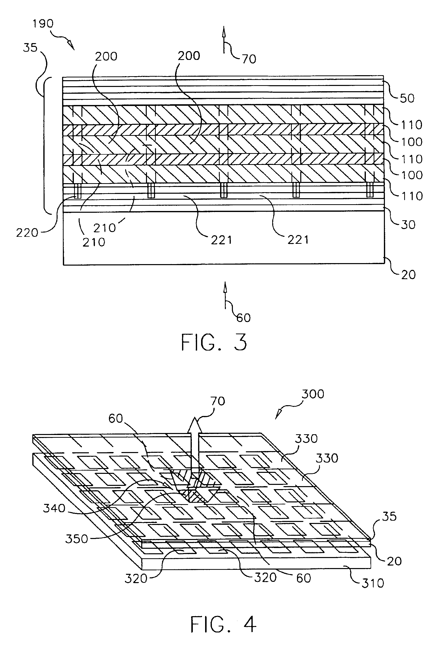 Electronic imaging system using organic laser array illuminating an area light valve