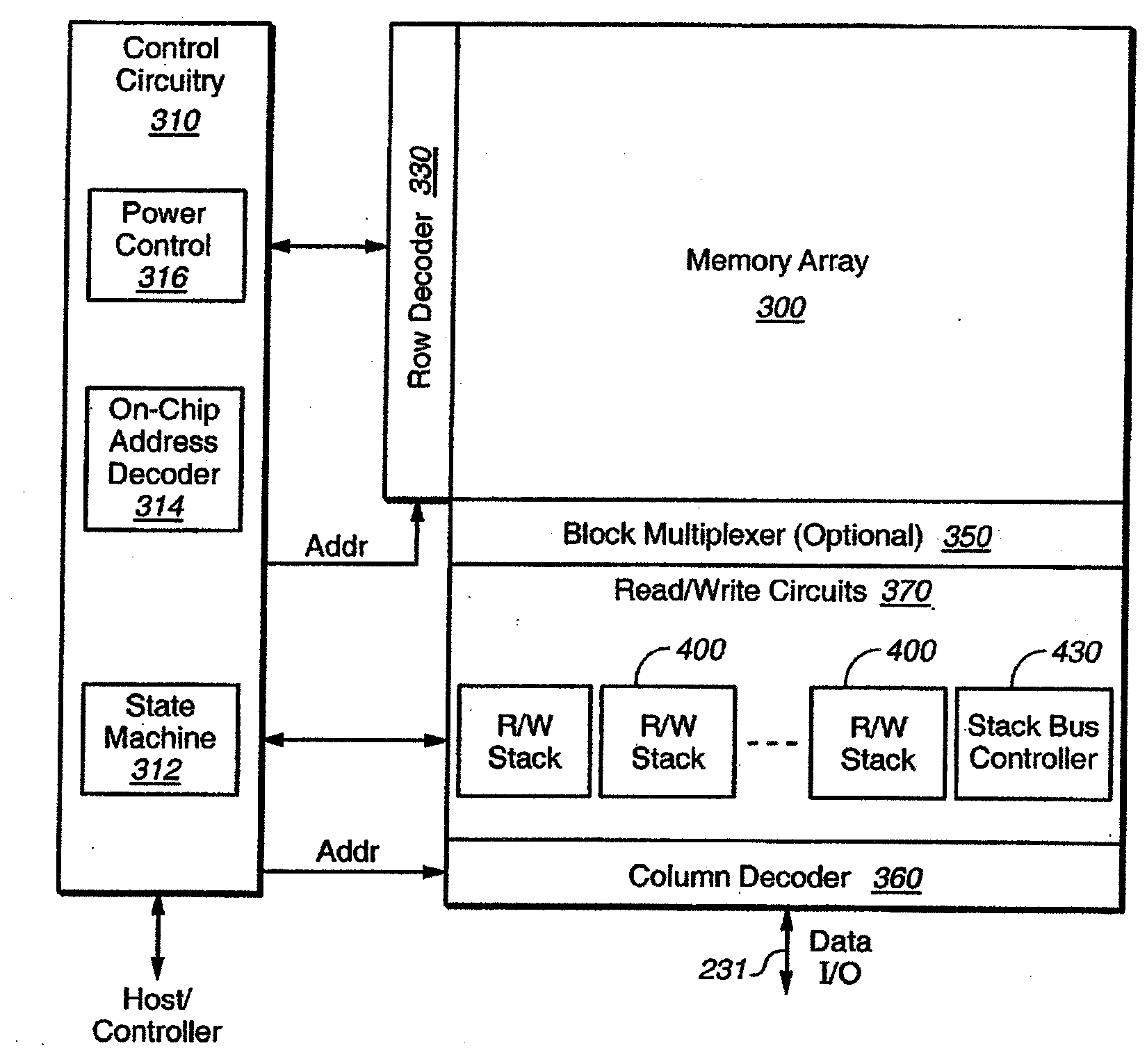 Nonvolatile memory and method for on-chip pseudo-randomization of data within a page and between pages