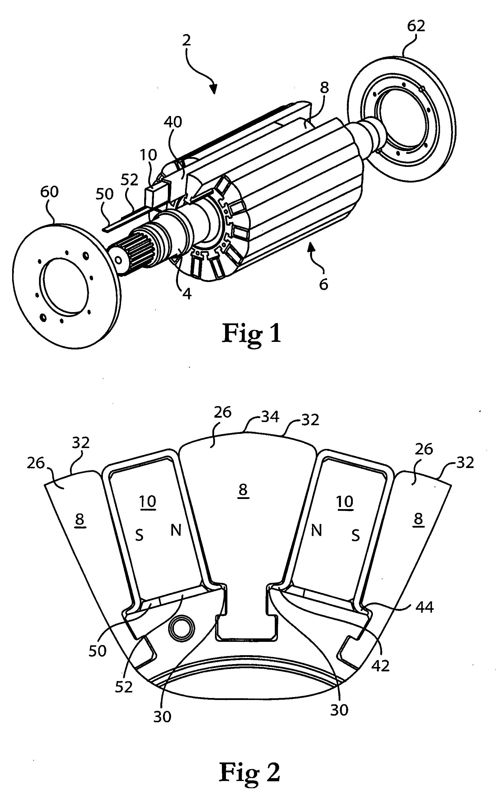 Pole Retention Configuration For Electric Machine Rotors