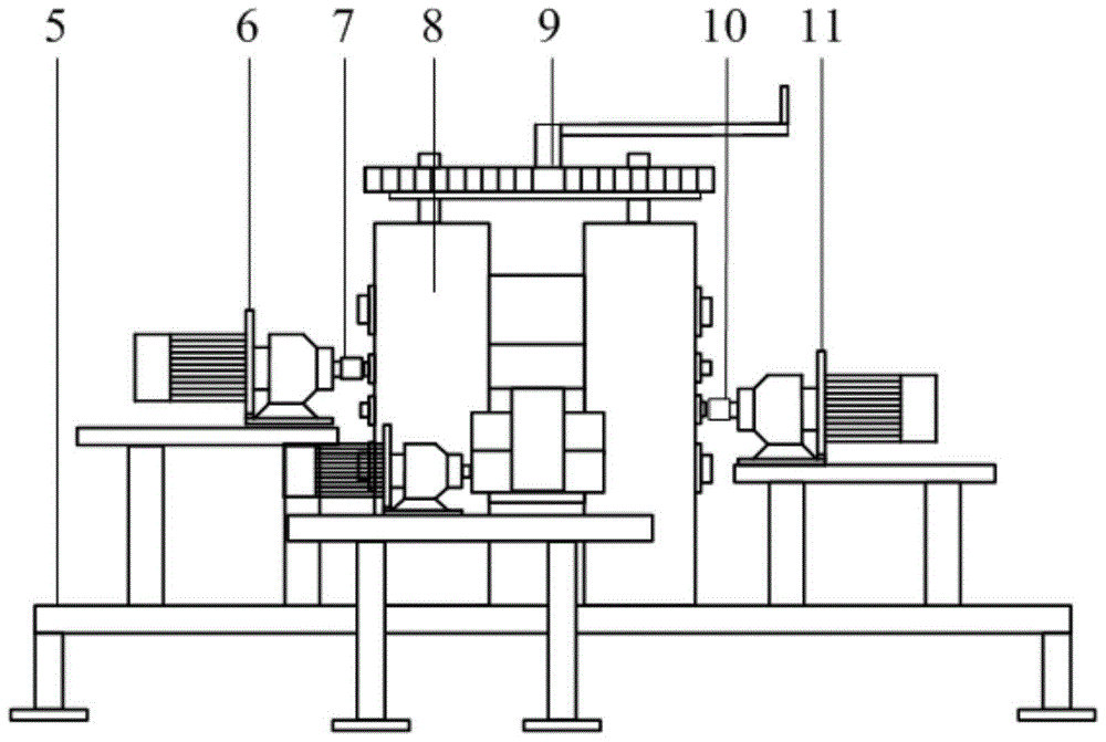 An ultra-thin strip combination forming mill with different speed ratios that can be continuously adjusted on-line