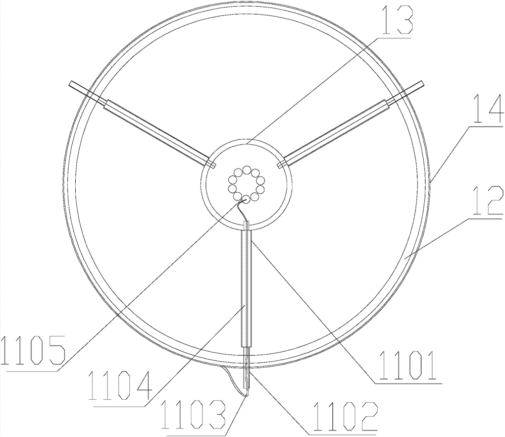 Centering cabling structure for principal shaft of electromagnetic enzyme deactivation machine