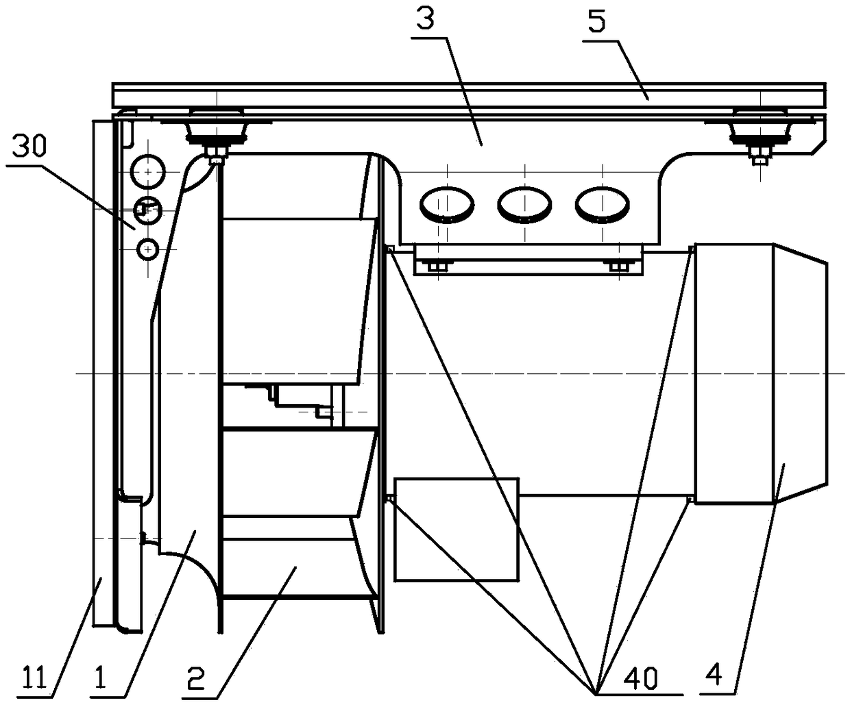 High-maintainability integrated centrifugal fan set