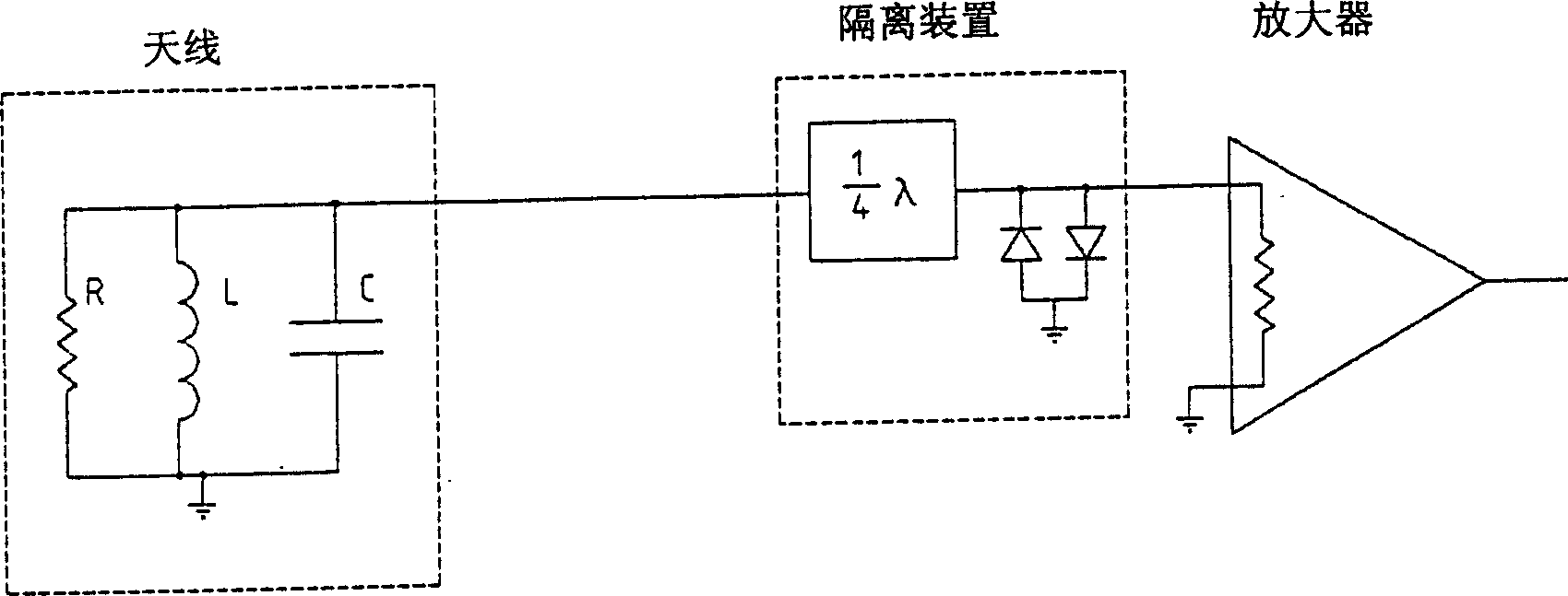 A receive system for high Q antennas in nqr and a method of detecting substances