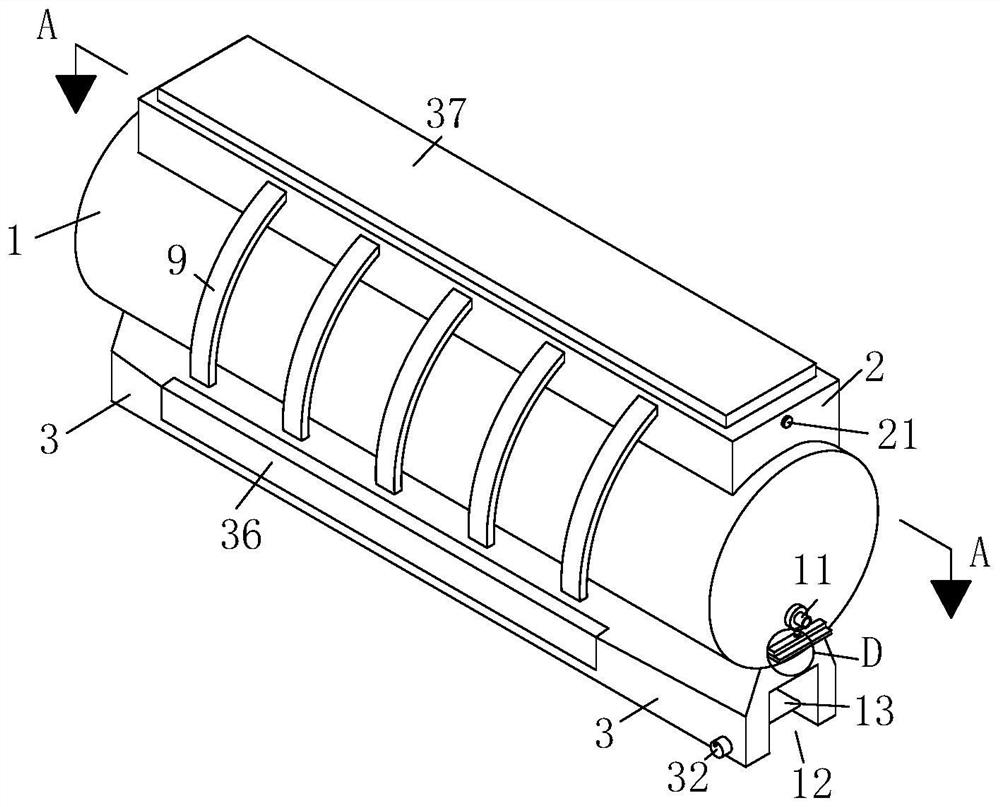 Horizontal pressure vessel chemical tank