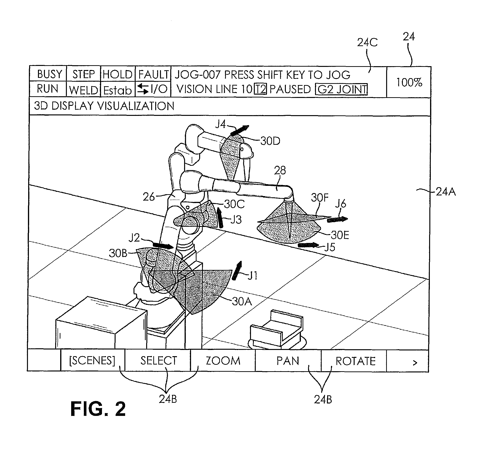 Robot teach device with 3-D display