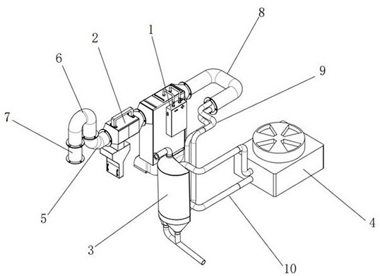 Carbon-carbon composite material chemical vapor deposition tail gas condensation treatment device