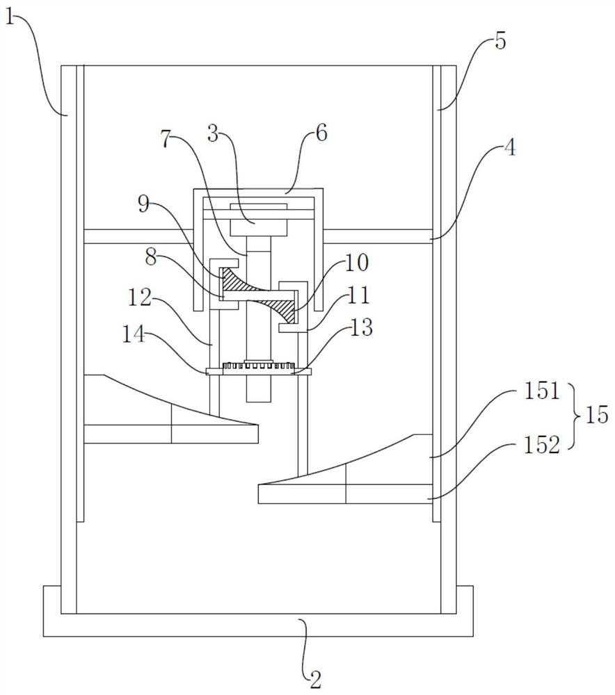 Compressing device for garbage disposal system and garbage disposal system