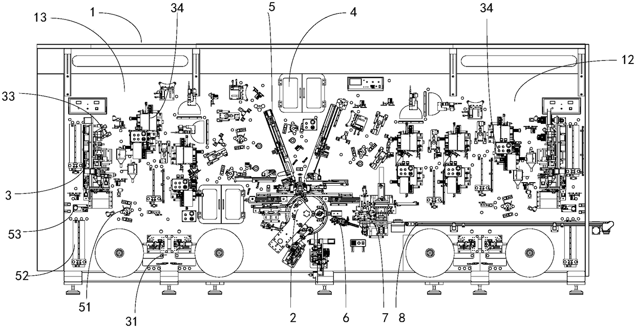 Square battery core producing and winding equipment