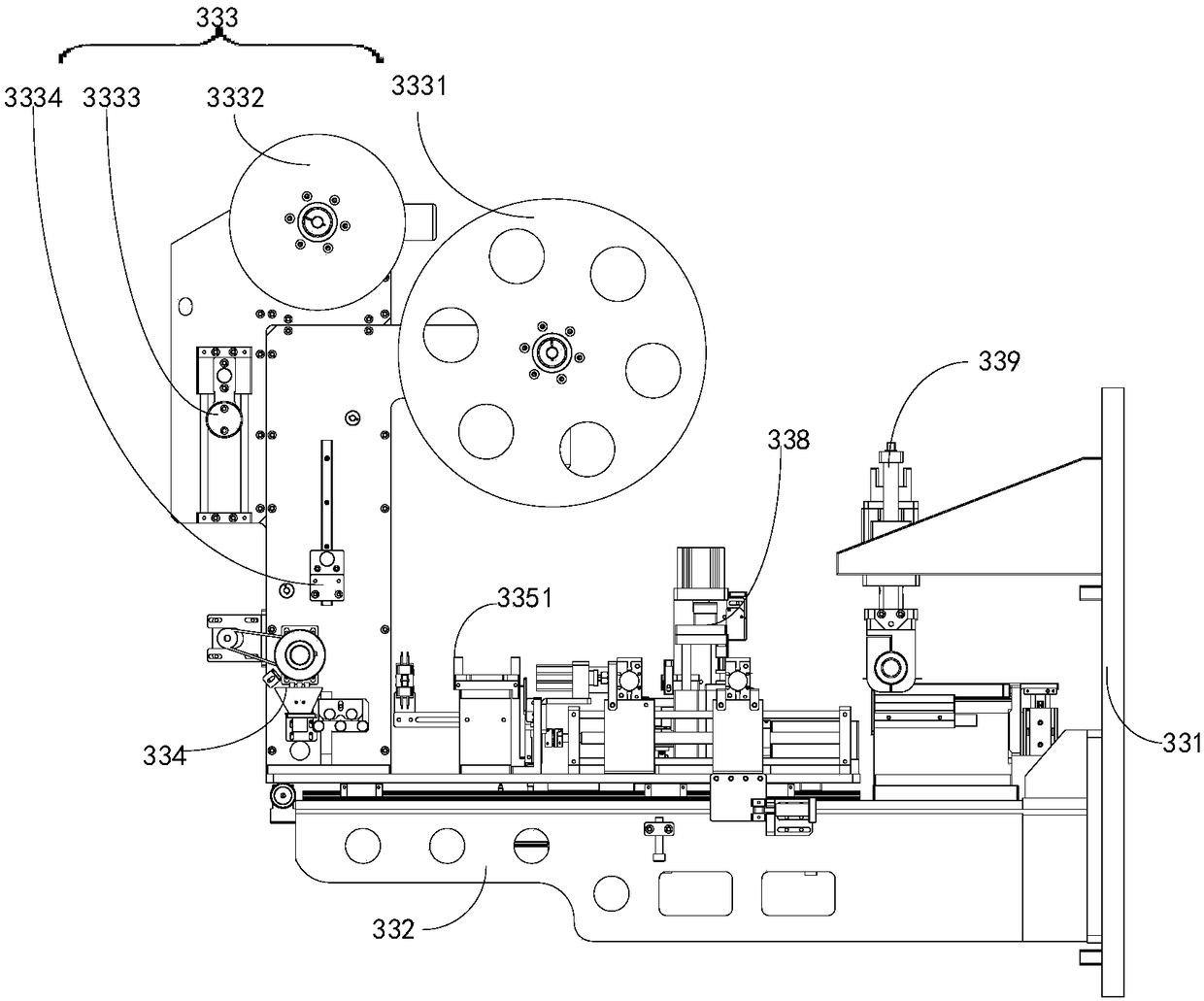 Square battery core producing and winding equipment