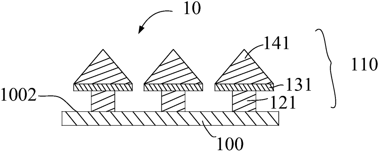 Pine tree-shaped metal nano-grating