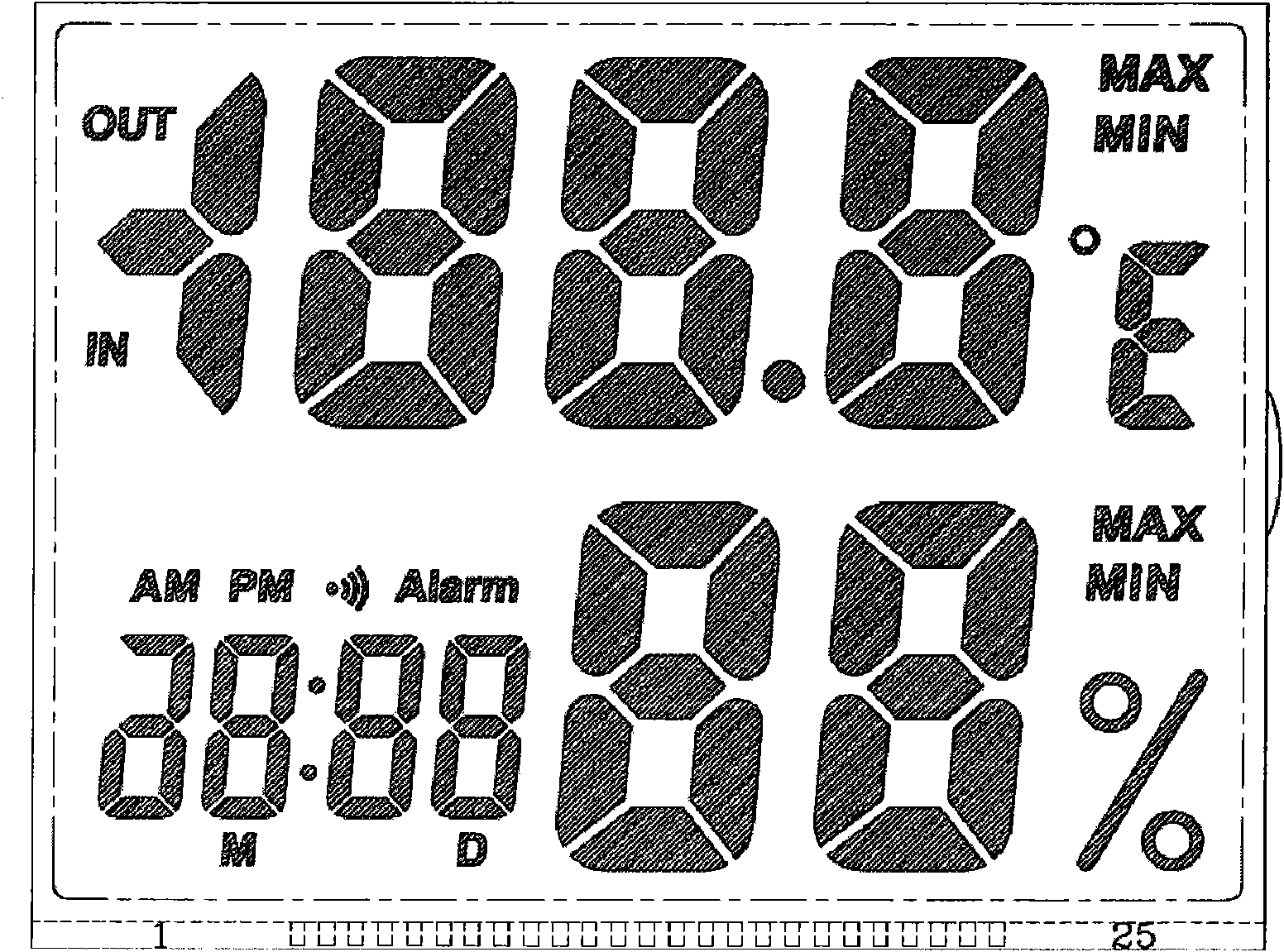 Wireless adaptive temperature sensor with functions of network testing and displaying