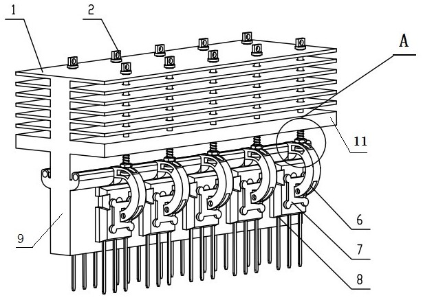 Radiator assembly used for fixing electronic component