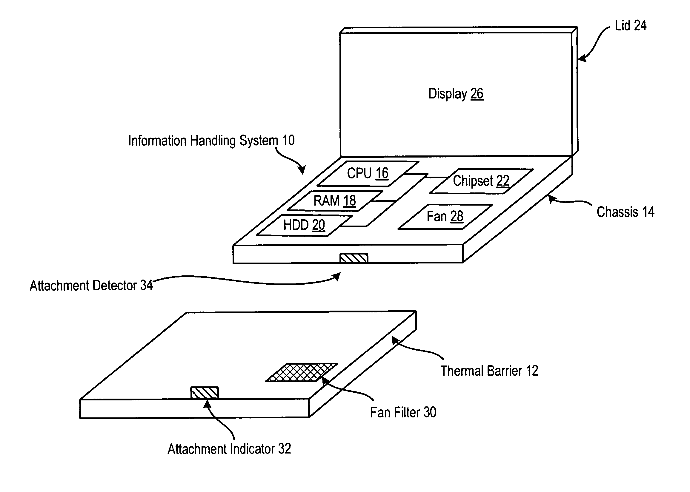 System and Method for Managing Portable Information Handling System Cooling