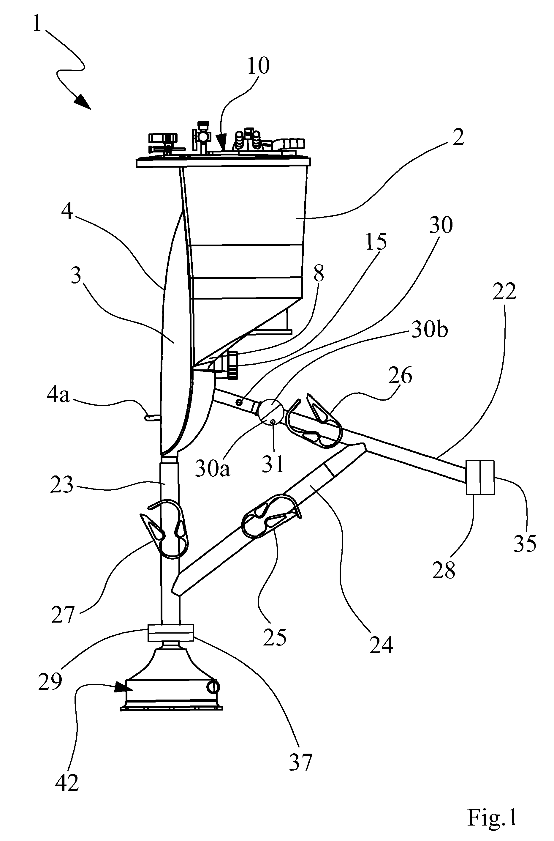 Device for medical use for collecting and transit of blood, blood derivatives and/or filler fluids, and an extracorporeal circuit comprising the device