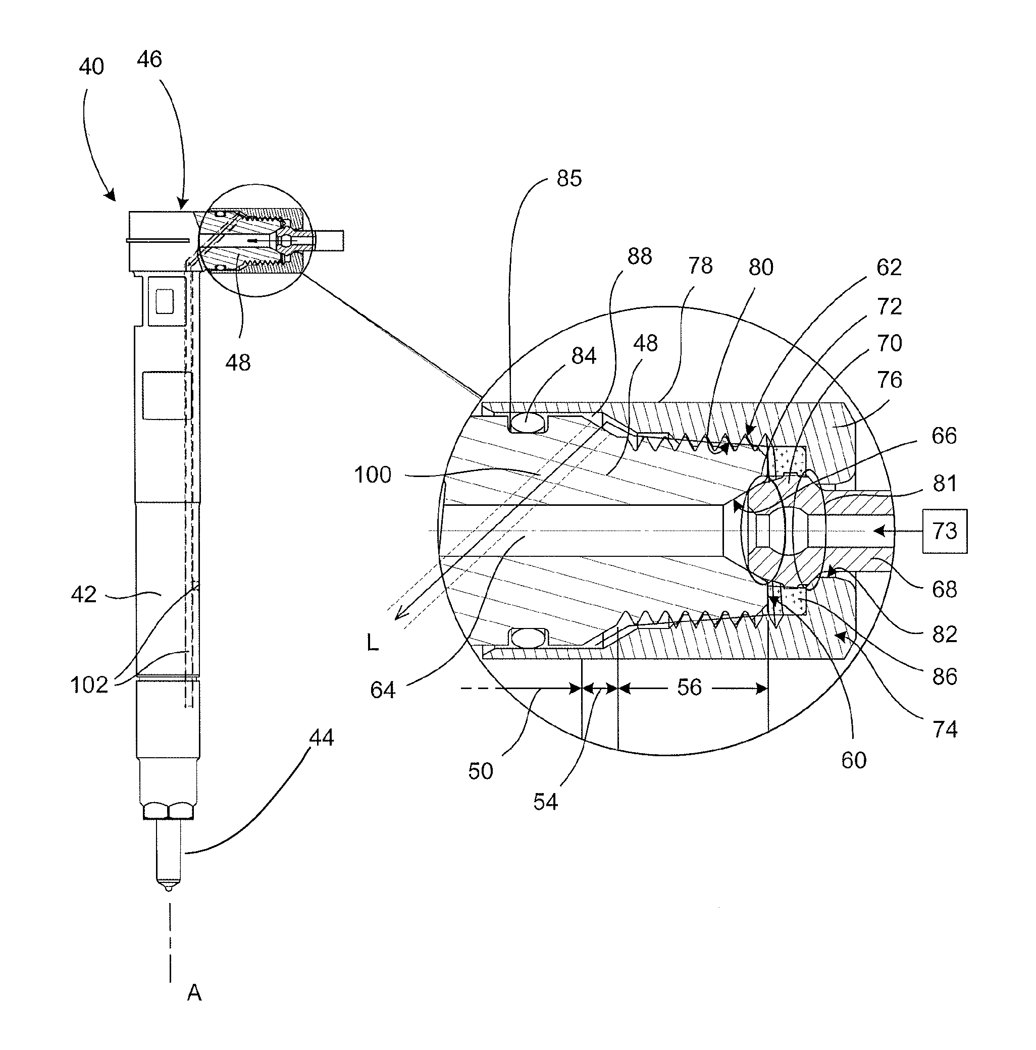 Connector arrangement for a fluid system