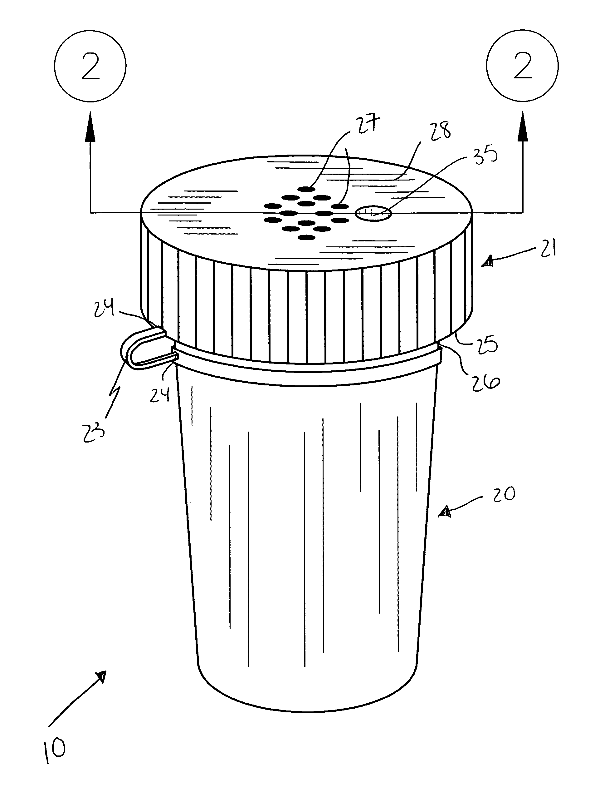 Medicine bottle and associated method