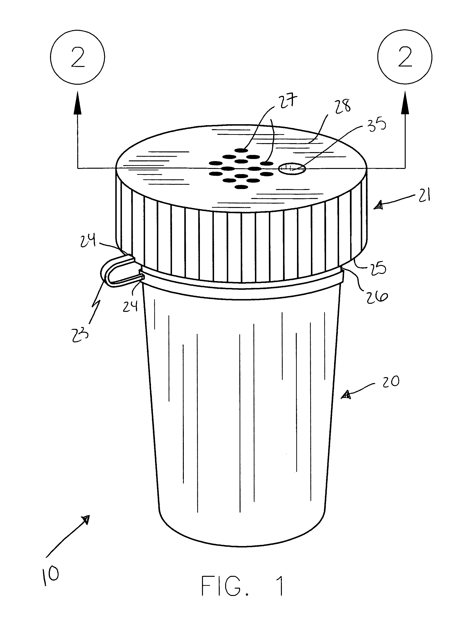 Medicine bottle and associated method