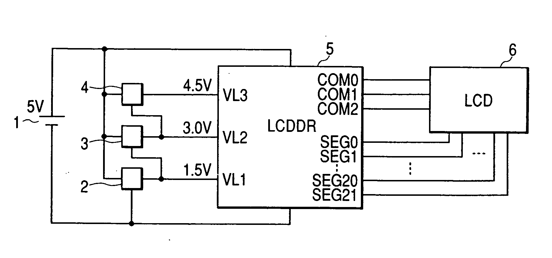 Power circuit for display driver, display device, and camera