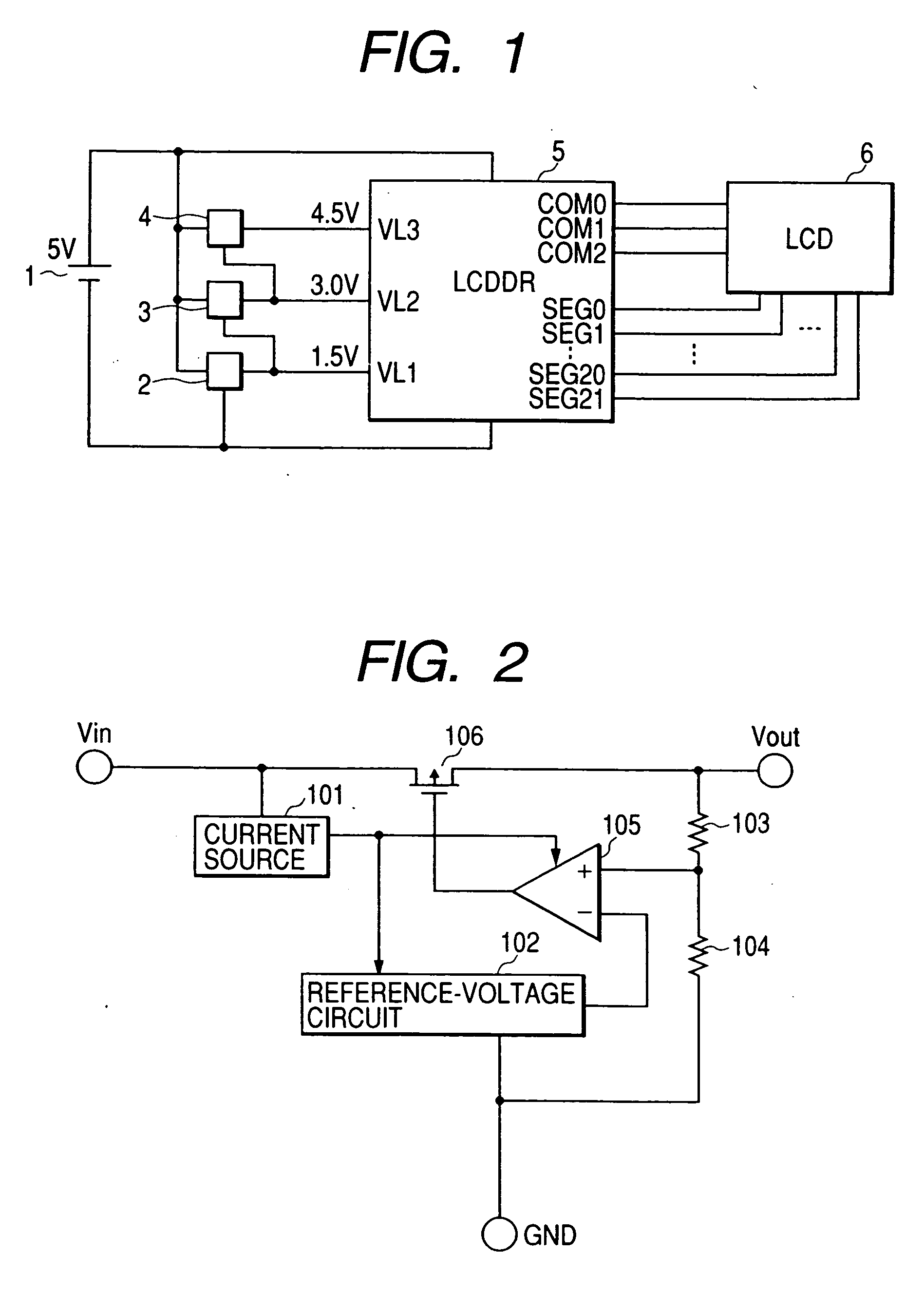 Power circuit for display driver, display device, and camera